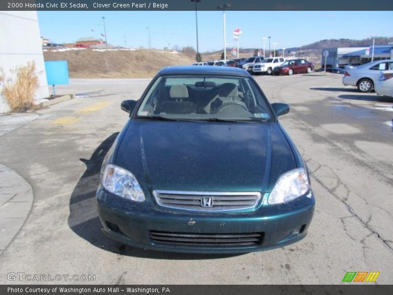 Clover Green Pearl / Beige 2000 Honda Civic EX Sedan