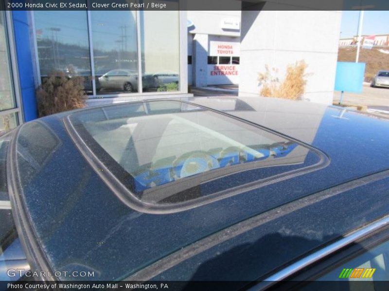 Clover Green Pearl / Beige 2000 Honda Civic EX Sedan