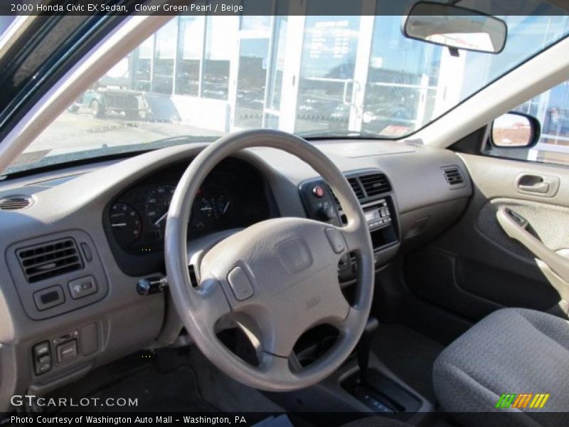 Clover Green Pearl / Beige 2000 Honda Civic EX Sedan