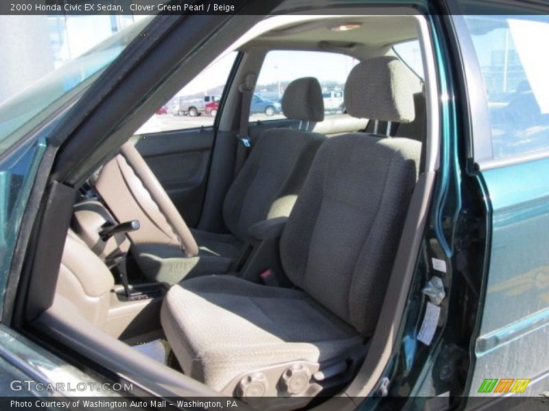 Clover Green Pearl / Beige 2000 Honda Civic EX Sedan