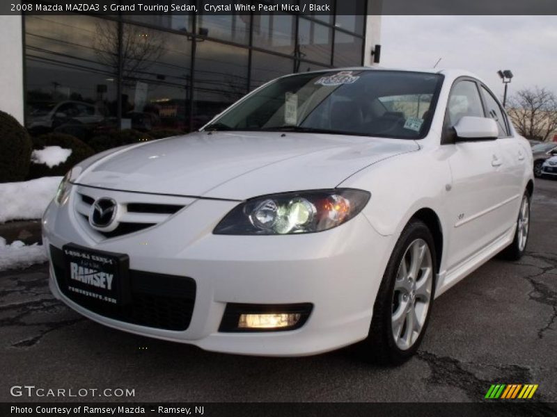 Crystal White Pearl Mica / Black 2008 Mazda MAZDA3 s Grand Touring Sedan