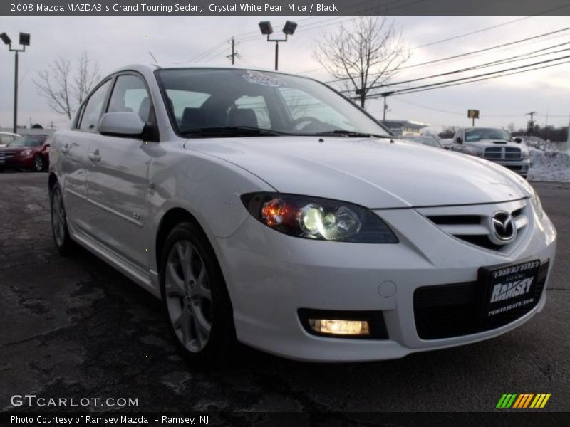 Crystal White Pearl Mica / Black 2008 Mazda MAZDA3 s Grand Touring Sedan