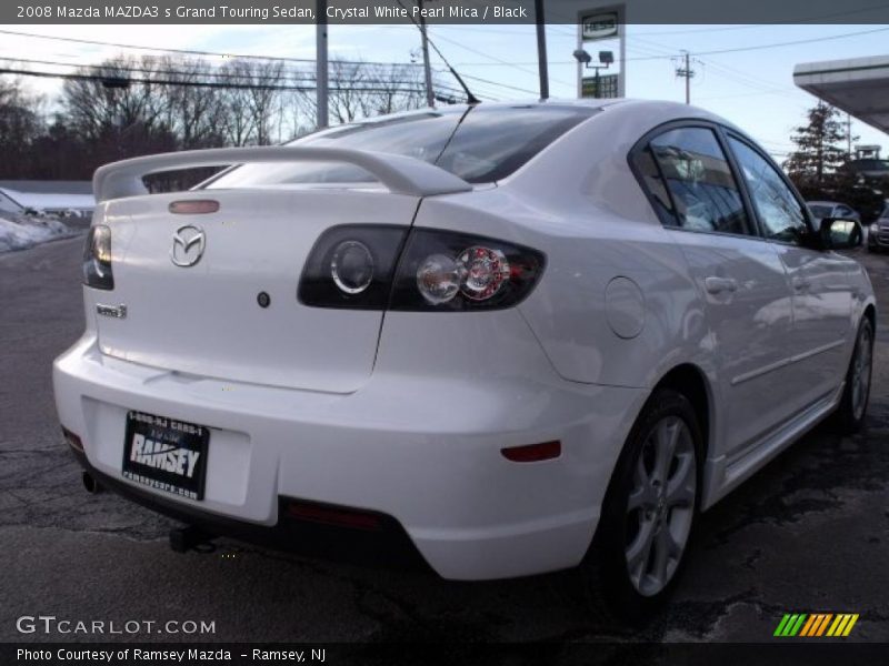 Crystal White Pearl Mica / Black 2008 Mazda MAZDA3 s Grand Touring Sedan
