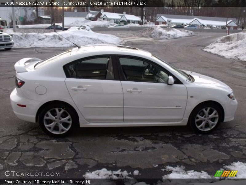 Crystal White Pearl Mica / Black 2008 Mazda MAZDA3 s Grand Touring Sedan