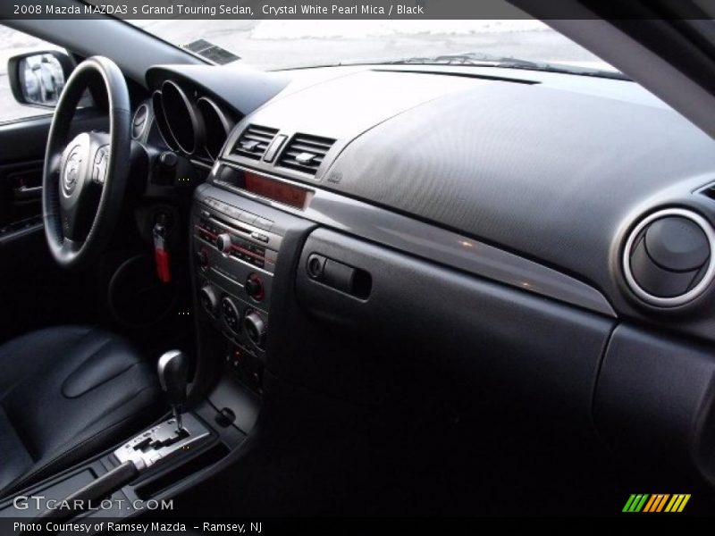 Crystal White Pearl Mica / Black 2008 Mazda MAZDA3 s Grand Touring Sedan