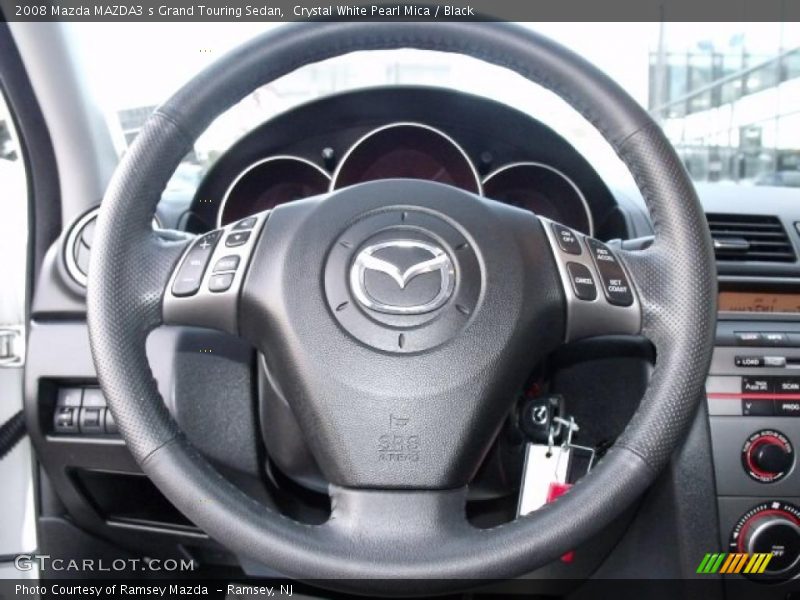 Crystal White Pearl Mica / Black 2008 Mazda MAZDA3 s Grand Touring Sedan