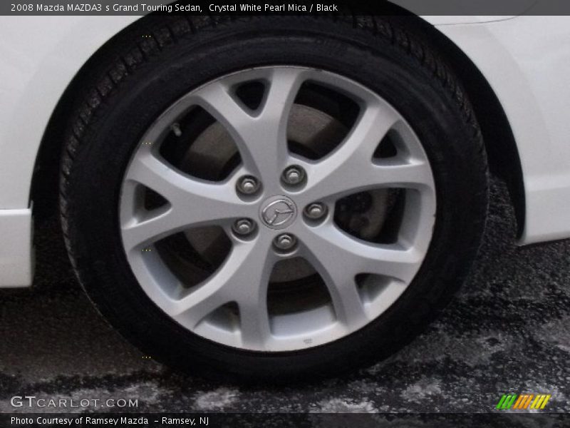 Crystal White Pearl Mica / Black 2008 Mazda MAZDA3 s Grand Touring Sedan