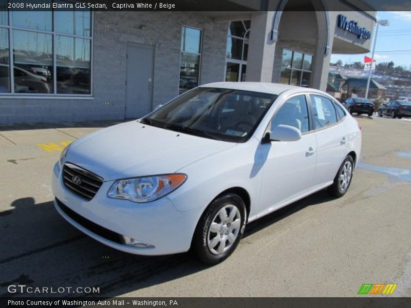 Captiva White / Beige 2008 Hyundai Elantra GLS Sedan