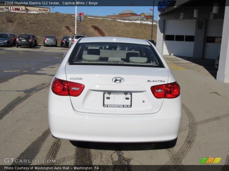 Captiva White / Beige 2008 Hyundai Elantra GLS Sedan