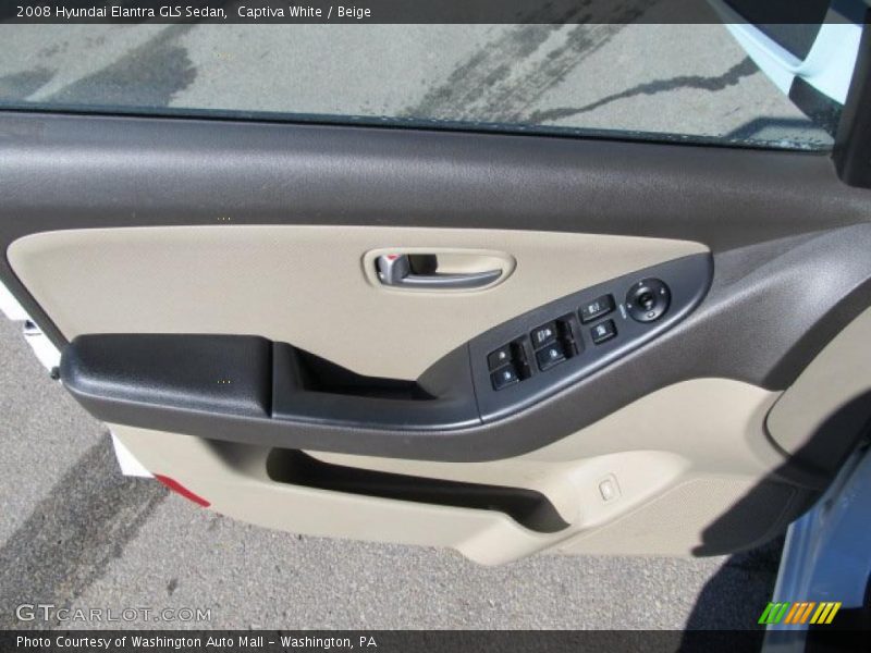 Captiva White / Beige 2008 Hyundai Elantra GLS Sedan