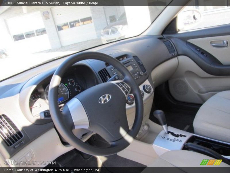 Captiva White / Beige 2008 Hyundai Elantra GLS Sedan