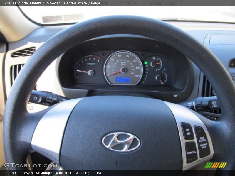 Captiva White / Beige 2008 Hyundai Elantra GLS Sedan