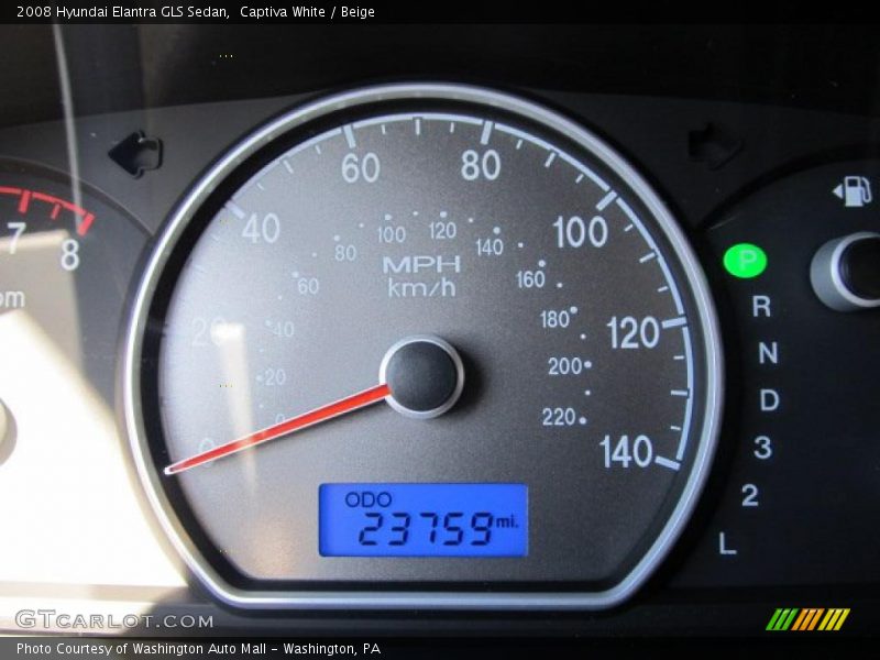 Captiva White / Beige 2008 Hyundai Elantra GLS Sedan