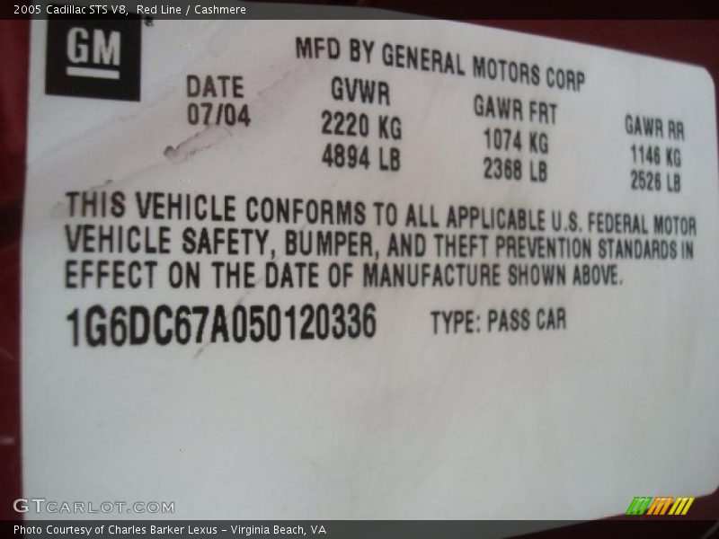 Red Line / Cashmere 2005 Cadillac STS V8