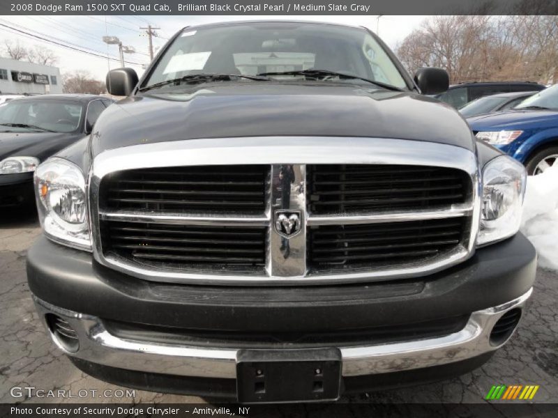 Brilliant Black Crystal Pearl / Medium Slate Gray 2008 Dodge Ram 1500 SXT Quad Cab