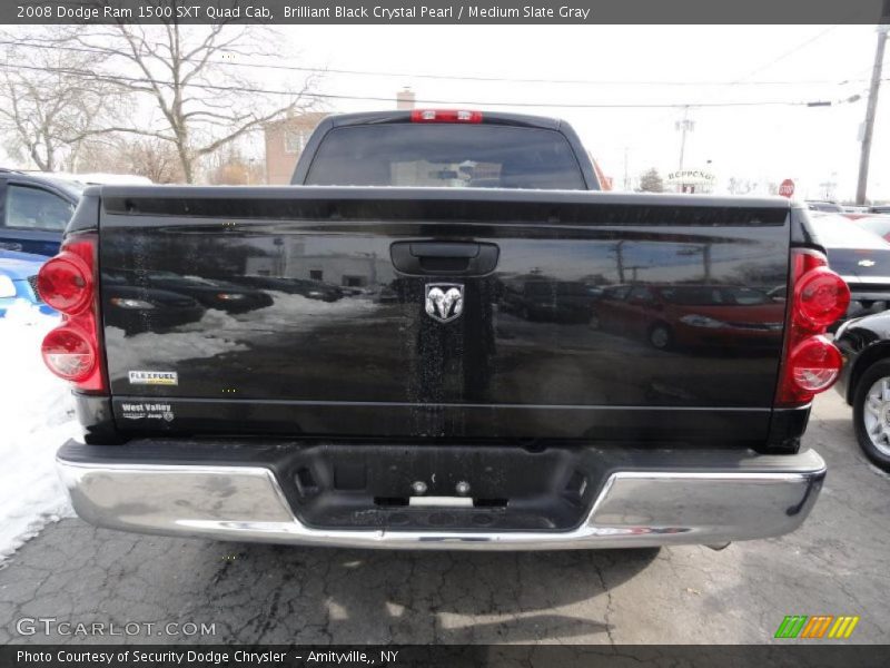 Brilliant Black Crystal Pearl / Medium Slate Gray 2008 Dodge Ram 1500 SXT Quad Cab
