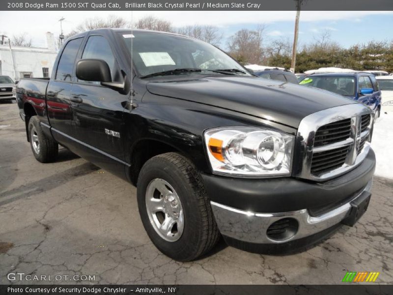 Brilliant Black Crystal Pearl / Medium Slate Gray 2008 Dodge Ram 1500 SXT Quad Cab
