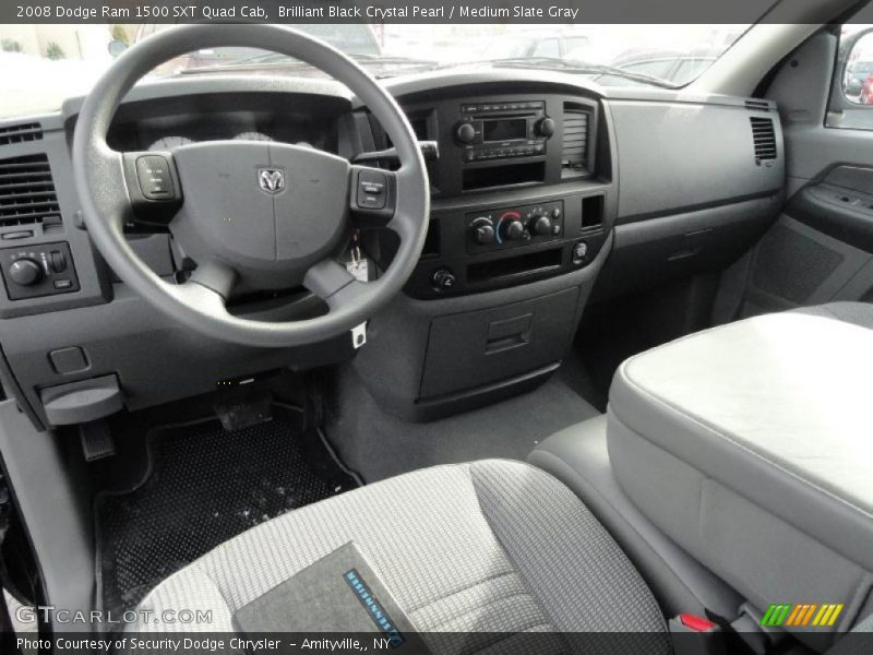 Brilliant Black Crystal Pearl / Medium Slate Gray 2008 Dodge Ram 1500 SXT Quad Cab