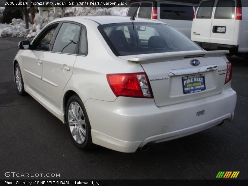 Satin White Pearl / Carbon Black 2008 Subaru Impreza WRX Sedan