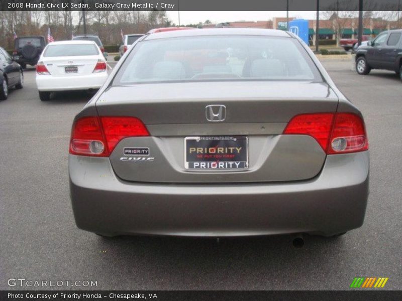 Galaxy Gray Metallic / Gray 2008 Honda Civic LX Sedan