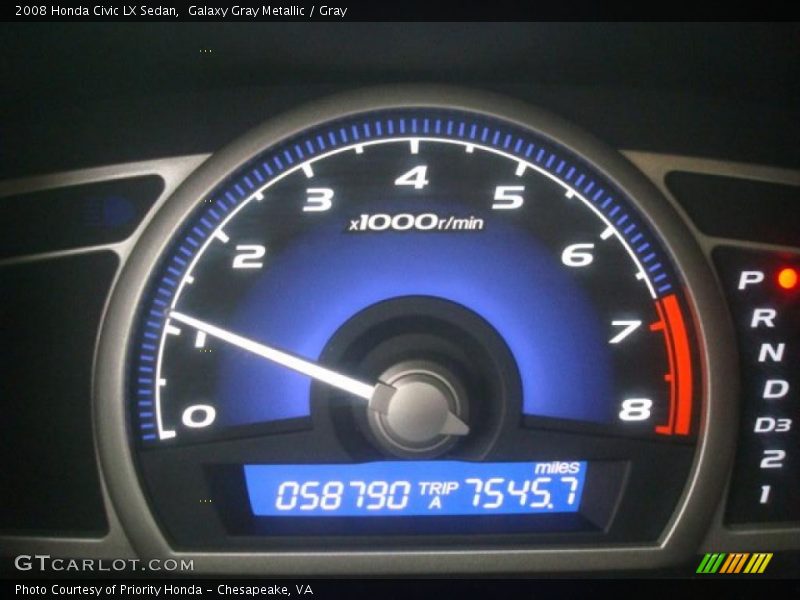 Galaxy Gray Metallic / Gray 2008 Honda Civic LX Sedan