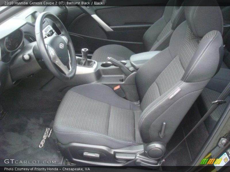  2010 Genesis Coupe 2.0T Black Interior