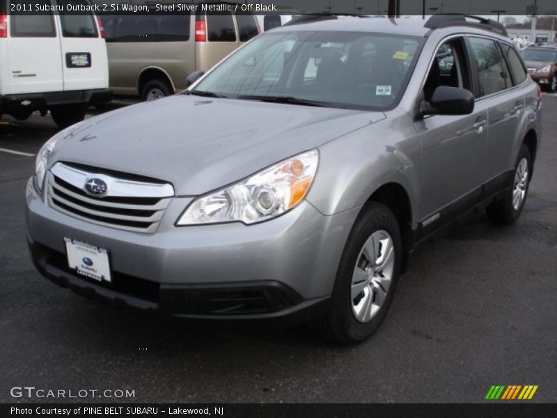 Steel Silver Metallic / Off Black 2011 Subaru Outback 2.5i Wagon