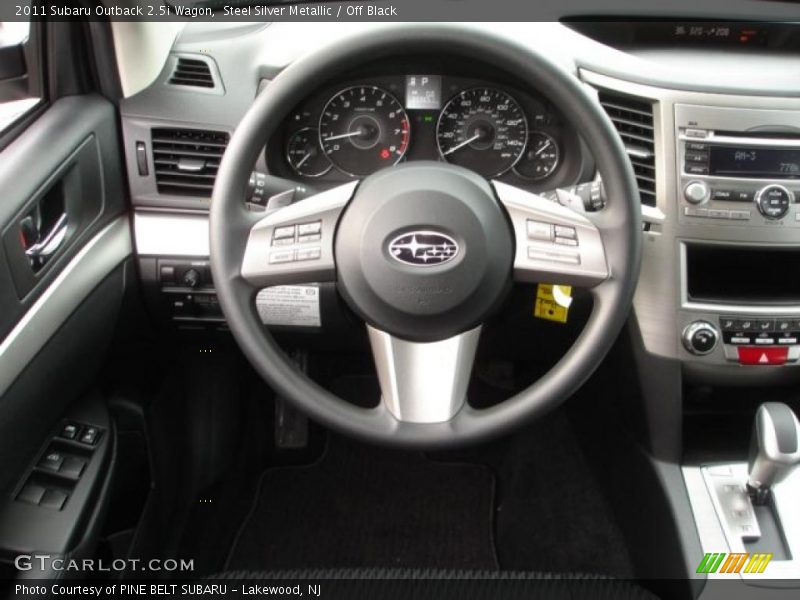 Steel Silver Metallic / Off Black 2011 Subaru Outback 2.5i Wagon