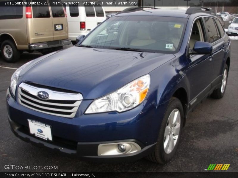 Azurite Blue Pearl / Warm Ivory 2011 Subaru Outback 2.5i Premium Wagon
