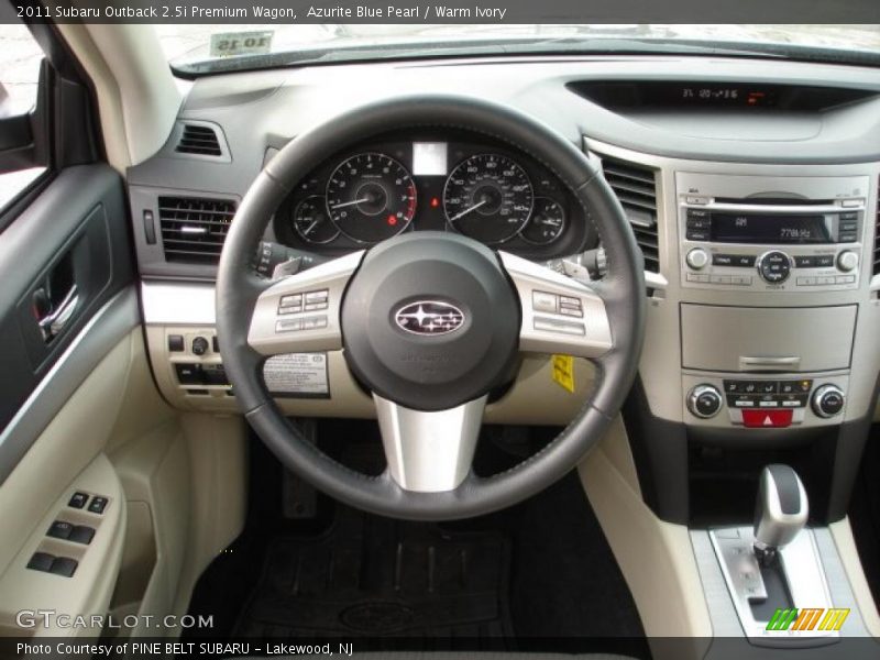 Azurite Blue Pearl / Warm Ivory 2011 Subaru Outback 2.5i Premium Wagon