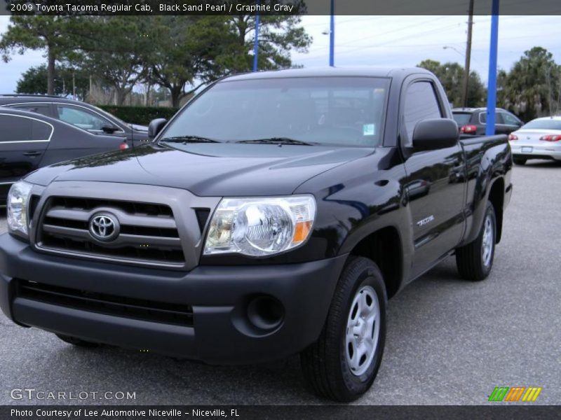 Black Sand Pearl / Graphite Gray 2009 Toyota Tacoma Regular Cab