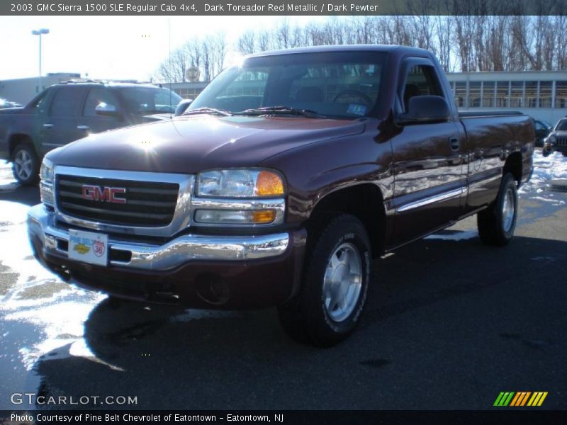 Dark Toreador Red Metallic / Dark Pewter 2003 GMC Sierra 1500 SLE Regular Cab 4x4