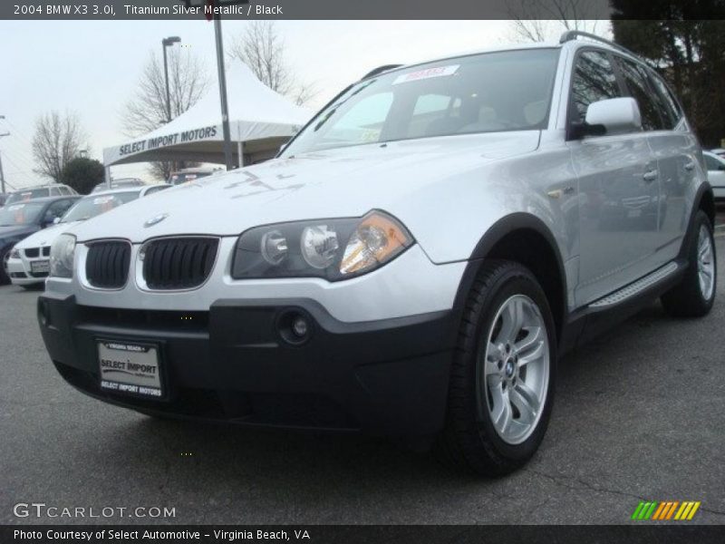 Titanium Silver Metallic / Black 2004 BMW X3 3.0i