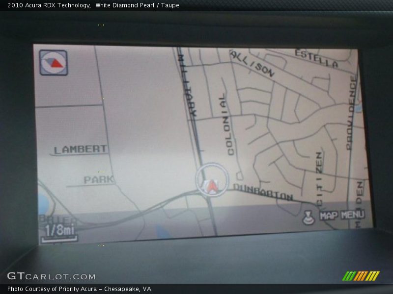 Navigation of 2010 RDX Technology