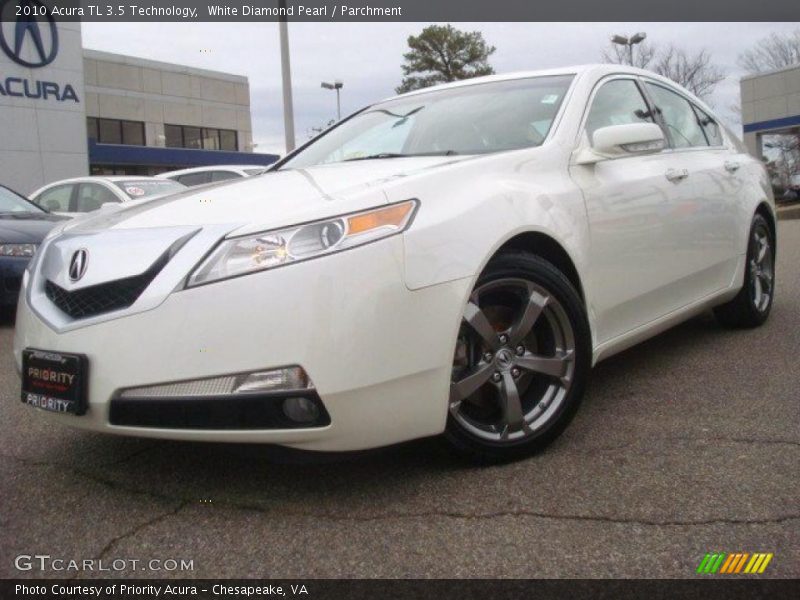 White Diamond Pearl / Parchment 2010 Acura TL 3.5 Technology
