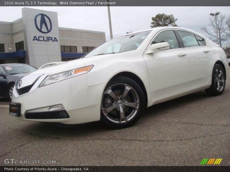 White Diamond Pearl / Parchment 2010 Acura TL 3.5 Technology