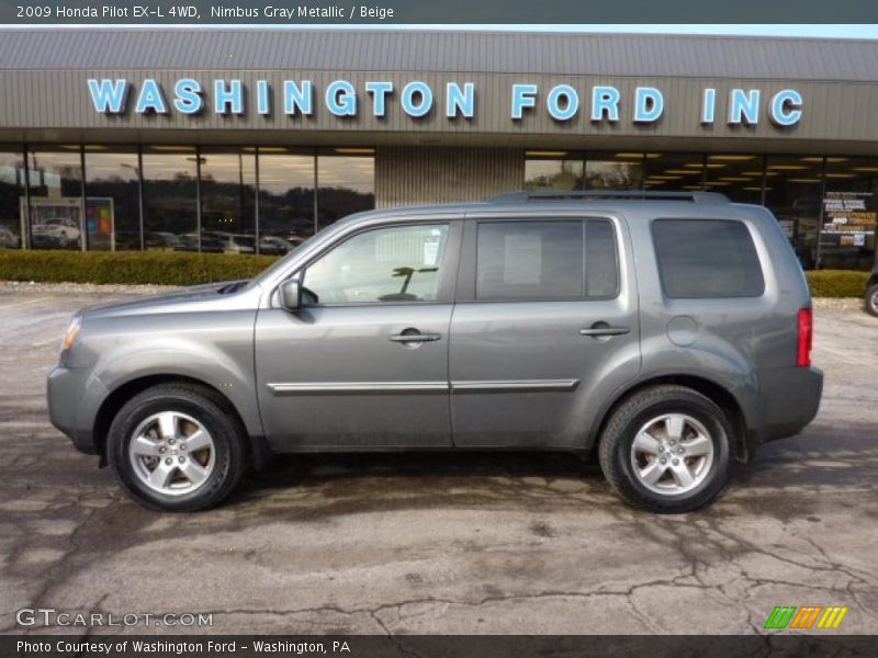 Nimbus Gray Metallic / Beige 2009 Honda Pilot EX-L 4WD