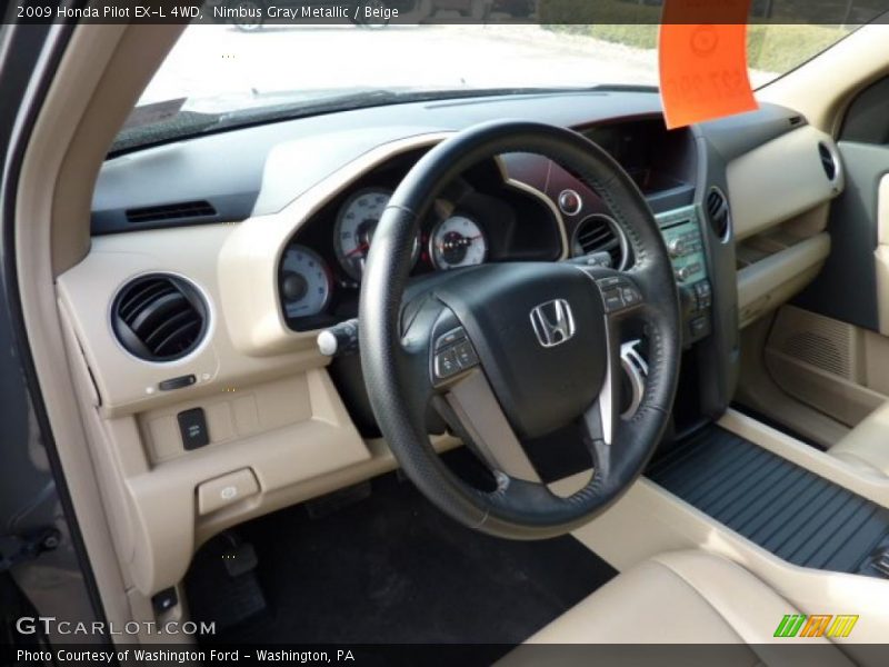 Nimbus Gray Metallic / Beige 2009 Honda Pilot EX-L 4WD