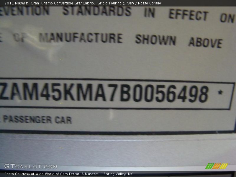 Grigio Touring (Silver) / Rosso Corallo 2011 Maserati GranTurismo Convertible GranCabrio