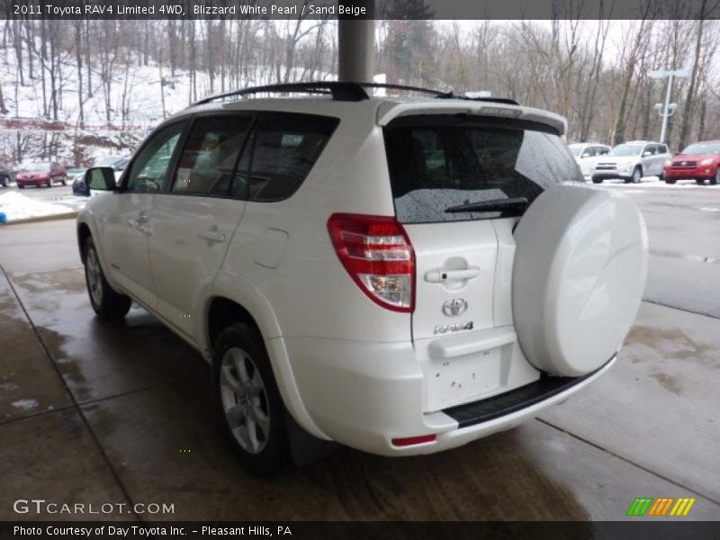 Blizzard White Pearl / Sand Beige 2011 Toyota RAV4 Limited 4WD