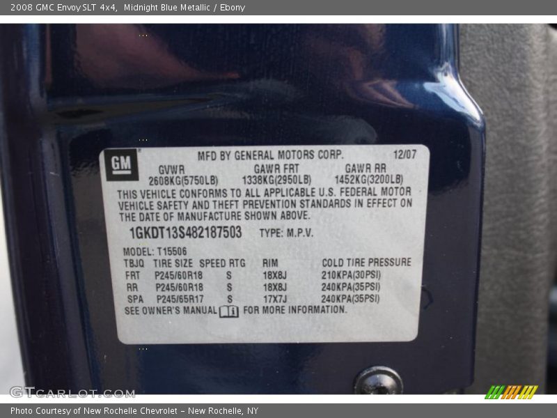 Midnight Blue Metallic / Ebony 2008 GMC Envoy SLT 4x4