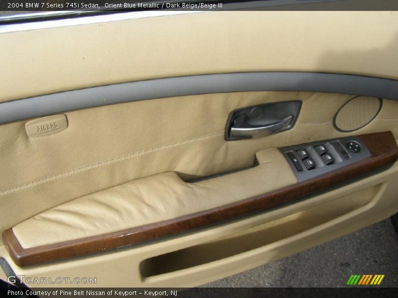 Orient Blue Metallic / Dark Beige/Beige III 2004 BMW 7 Series 745i Sedan