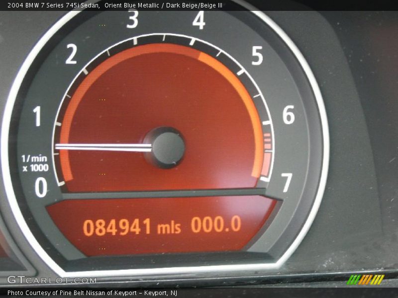 Orient Blue Metallic / Dark Beige/Beige III 2004 BMW 7 Series 745i Sedan