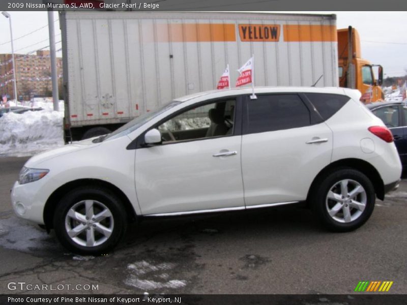 Glacier Pearl / Beige 2009 Nissan Murano SL AWD