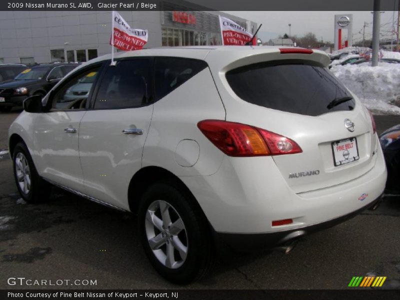 Glacier Pearl / Beige 2009 Nissan Murano SL AWD