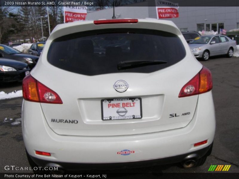 Glacier Pearl / Beige 2009 Nissan Murano SL AWD