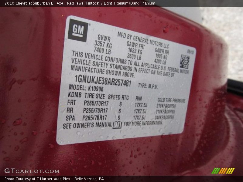 Red Jewel Tintcoat / Light Titanium/Dark Titanium 2010 Chevrolet Suburban LT 4x4