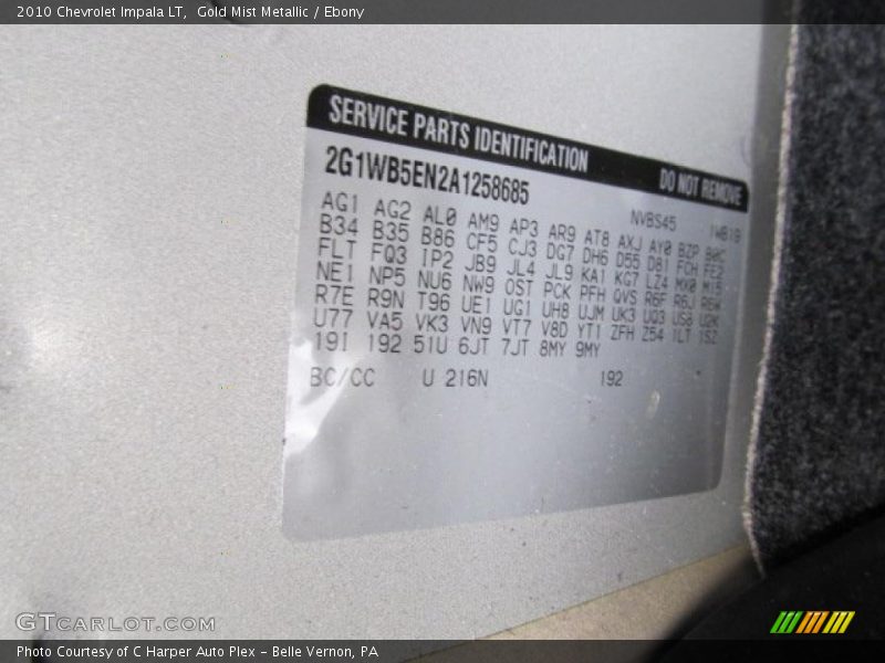 Gold Mist Metallic / Ebony 2010 Chevrolet Impala LT