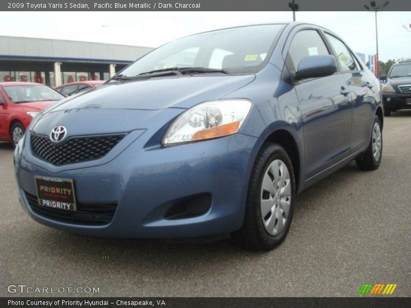 Pacific Blue Metallic / Dark Charcoal 2009 Toyota Yaris S Sedan