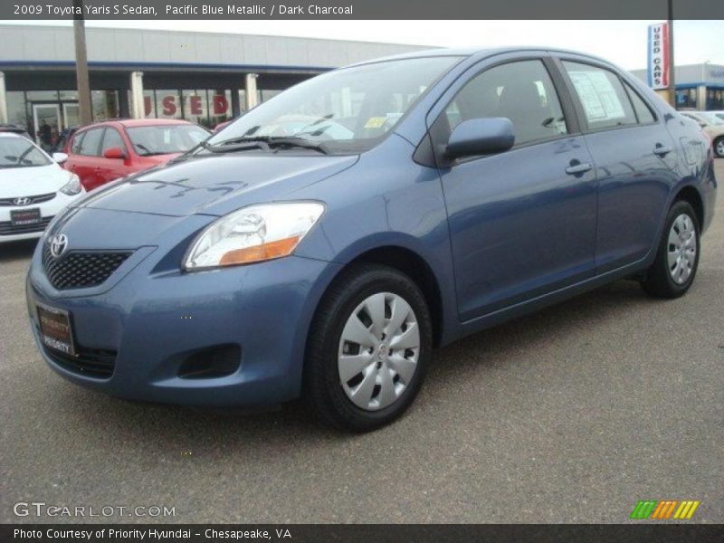 Pacific Blue Metallic / Dark Charcoal 2009 Toyota Yaris S Sedan